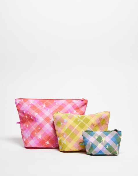 Baggu go pouch set in star plaid - view 1