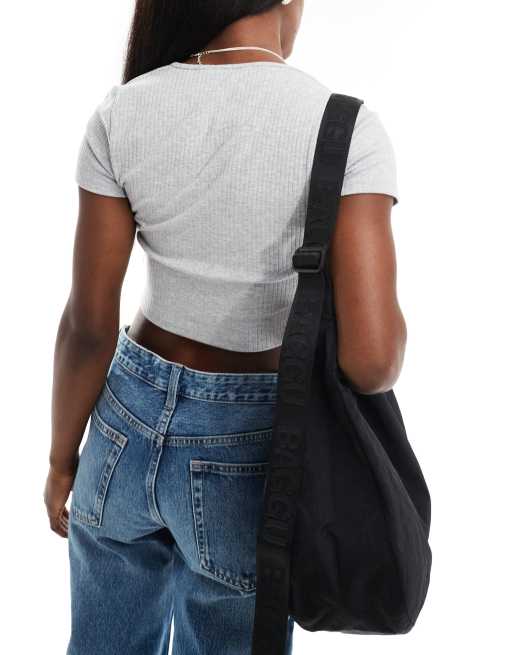 Baggu - Grand sac demi-lune en nylon 10,5" x 19,5" - Noir , 2 de 4