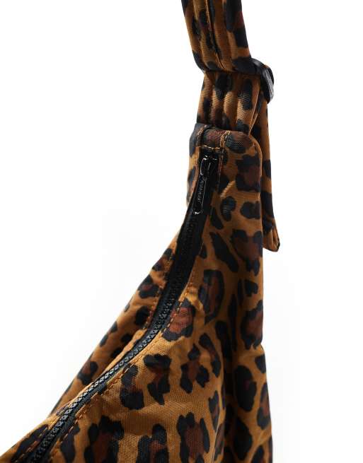 Baggu - Grote nylon schoudertas in luipaardprint , 4 van 4