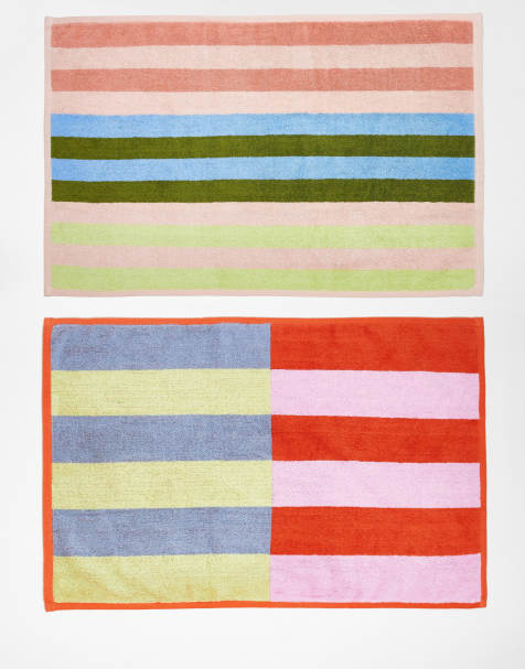 Baggu hand towel Set of 2 in pool stripe mix - view 1