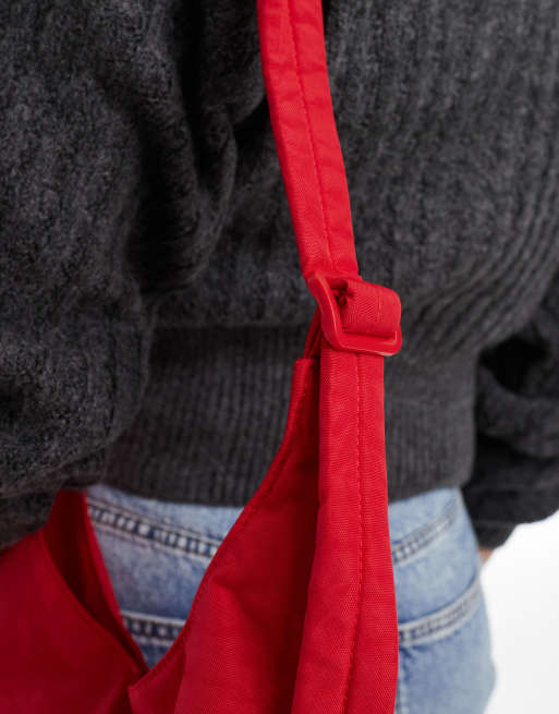 Baggu - Kleine sling-schoudertas van nylon in 'candy apple' rood, 3 van 4