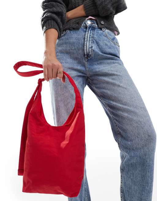 Baggu - Kleine sling-schoudertas van nylon in 'candy apple' rood, 4 van 4