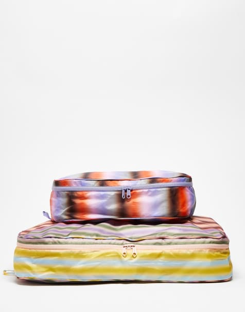Baggu large packing cube 2 pack set in gradient stripes - view 1