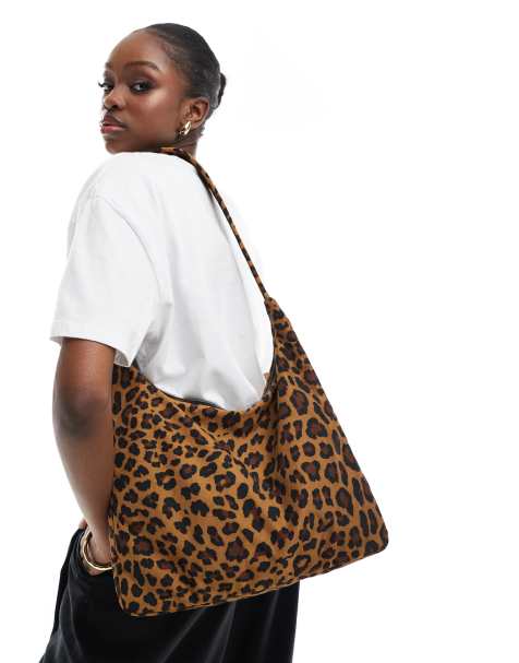 Baggu – Leopardmönstrad, stor axelväska i nylon - view 1
