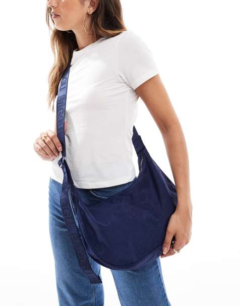 Baggu medium nylon crescent bag in navy - view 1