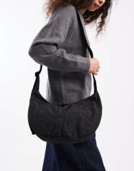 Baggu medium nylon crescent crossbody bag in black