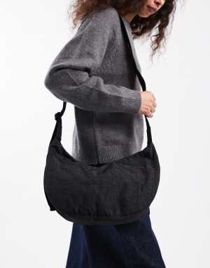 Baggu medium nylon crescent crossbody bag in black