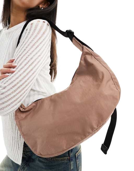 Baggu medium nylon crescent crossbody bag in cocoa, 3 of 4