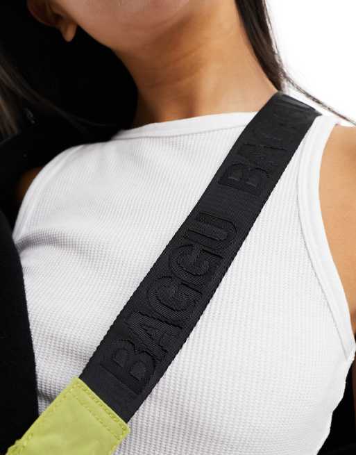 Baggu medium nylon crescent crossbody bag in lemongrass, 2 of 4