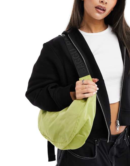 Baggu medium nylon crescent crossbody bag in lemongrass, 3 of 4