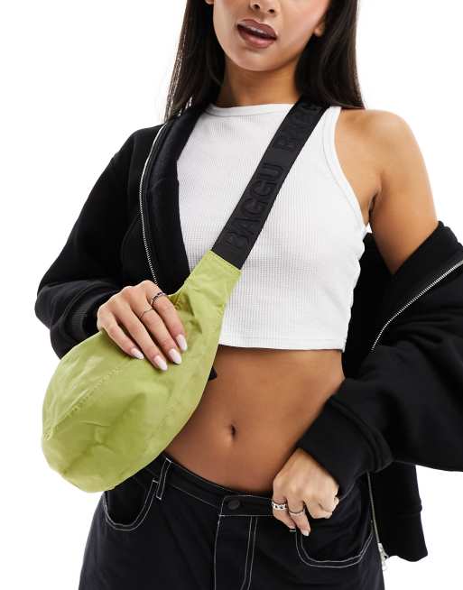 Baggu medium nylon crescent crossbody bag in lemongrass, 4 of 4