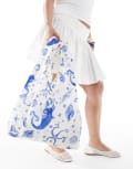 [Baggu] Baggu mermaid shopper tote bag in blue No Size Light blue