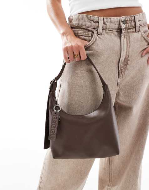 Baggu – Mini-Umhängetasche aus Leder in Braun - view 1