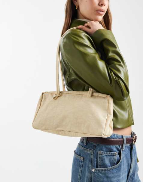 Baggu nylon bowler bag in custard - view 1