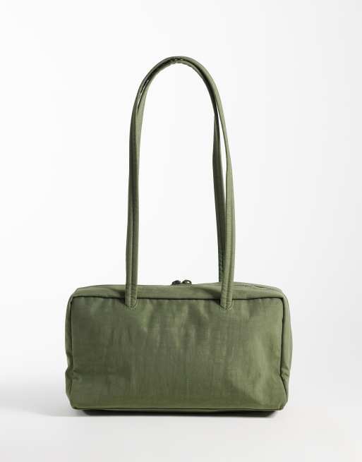 Baggu nylon bowler shoulder bag in light olive, 4 of 4