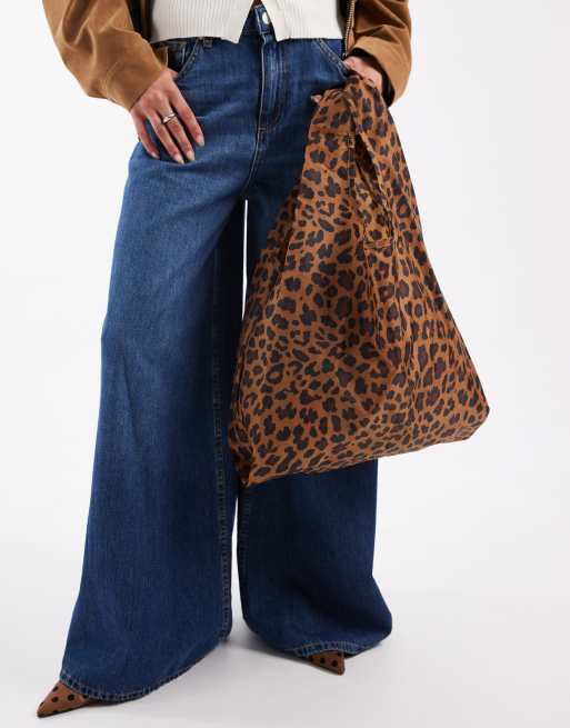 Baggu nylon shopper tote bag in leopard print, 4 of 4