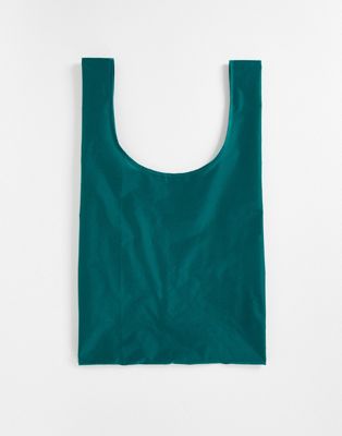 Baggu nylon shopper tote bag in malachite green