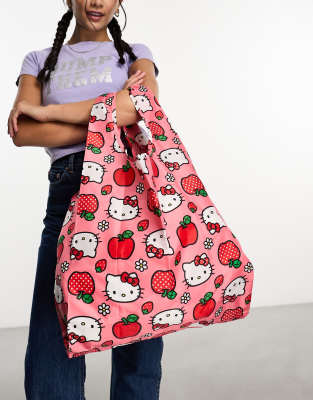 Baggu – Nylonowa torba shopperka typu tote we wzór w jabłka i Hello Kitty