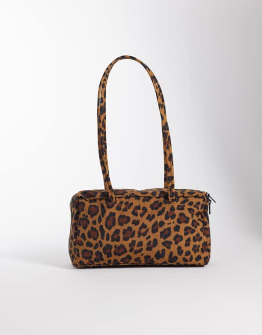 Baggu – Nylonowa torebka typu bowler w panterkę, 4 z 4
