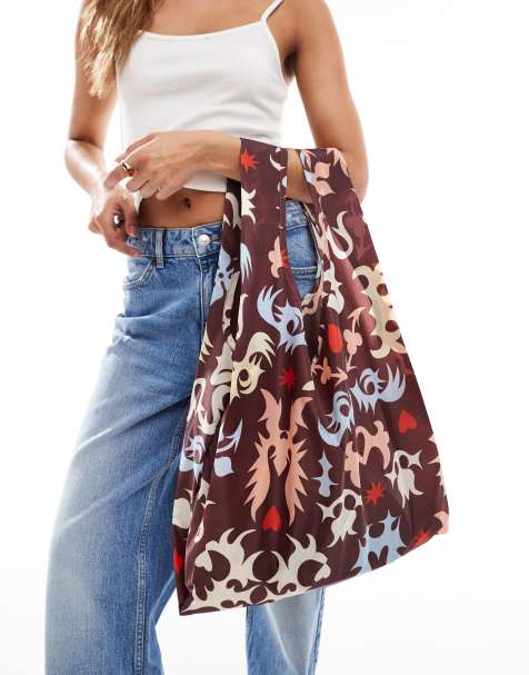 Baggu packable shopper tote bag in western cut-out print - view 1