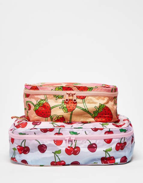 Baggu packing cube 2 pack set in berries print - view 1
