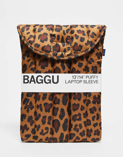 Baggu puffy laptop sleeve 13""/14"" in leopard print - view 1