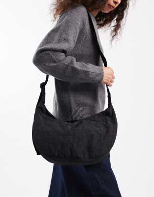 Baggu - Sac bandoulière demi-lune taille moyenne en nylon - Noir