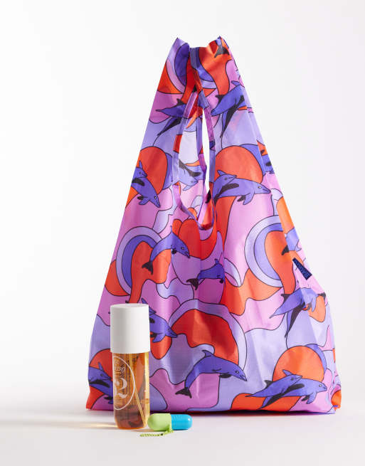 Baggu shopper tote bag in dolphins print, 2 of 4