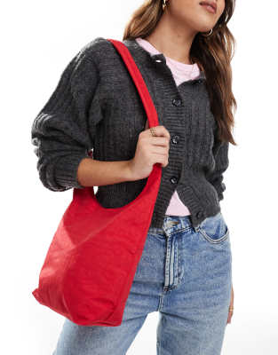 Baggu small nylon sling shoulder bag in candy apple red