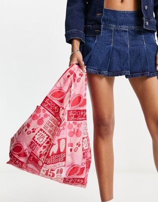 Baggu standard nylon shopper tote bag in mercado