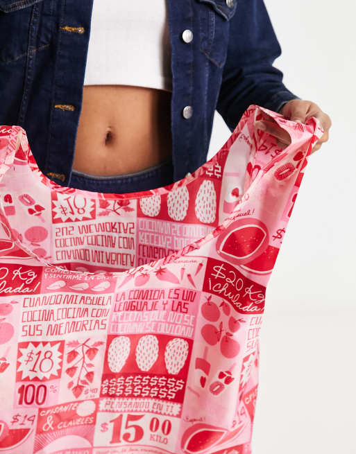 Baggu standard nylon shopper tote bag in mercado, 2 of 4
