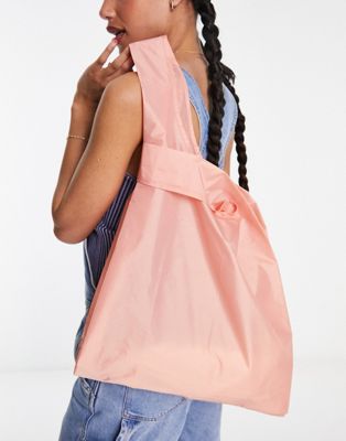 Baggu standard nylon shopper tote bag in pink