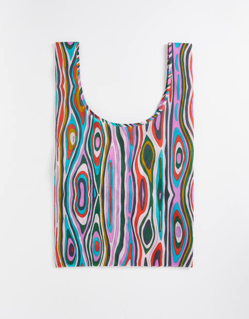 Baggu - Tote bag en nylon à motif effet bois - Multicolore
