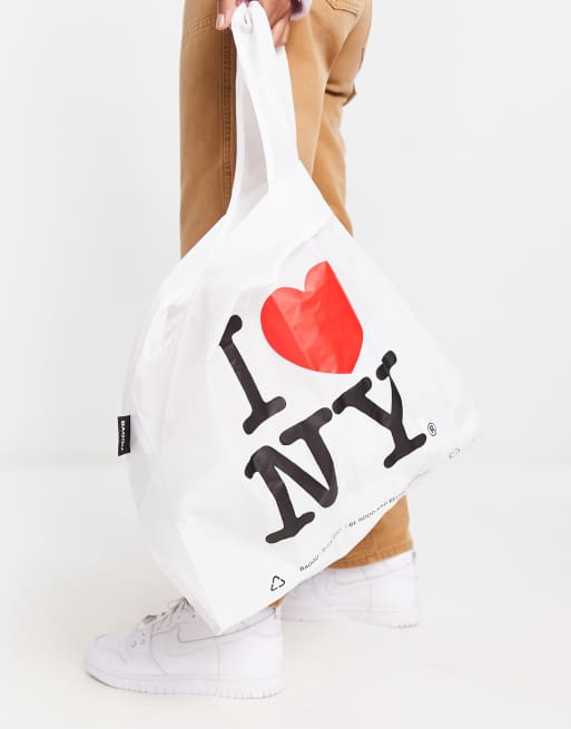 Baggu – Vit toteväska i nylon med "I heart NY"-tryck, 4 av 4