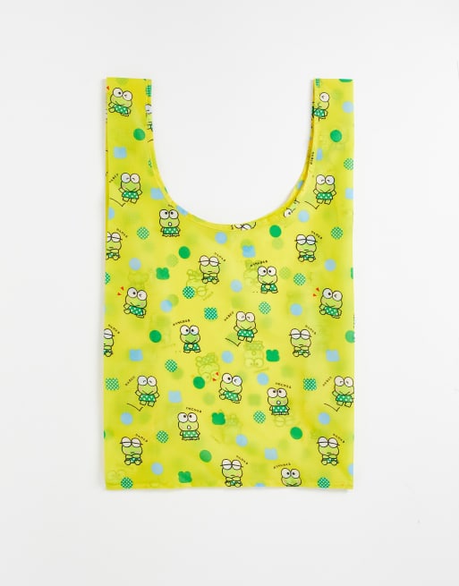 Baggu – Żółta torba shopperka typy tote z nylonu ze wzorem z motywem Keroppi