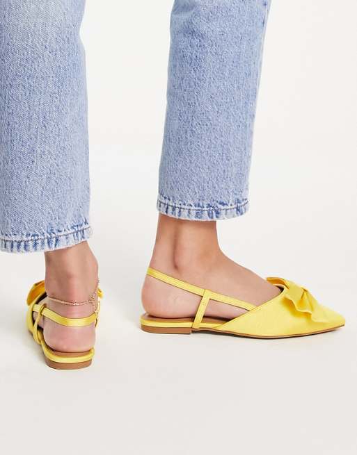Bailarinas amarillas con lazo Lido de ASOS DESIGN Wide Fit, 2 de 4