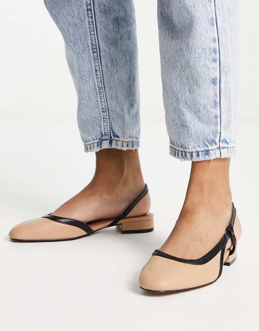 Bailarinas beis destalonadas con puntera redondeada Latte de ASOS DESIGN, 2 de 4