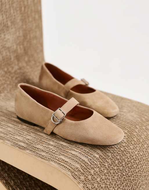 Bailarinas beis estilo merceditas de ante Jolin de Vagabond Shoemakers, 2 de 5