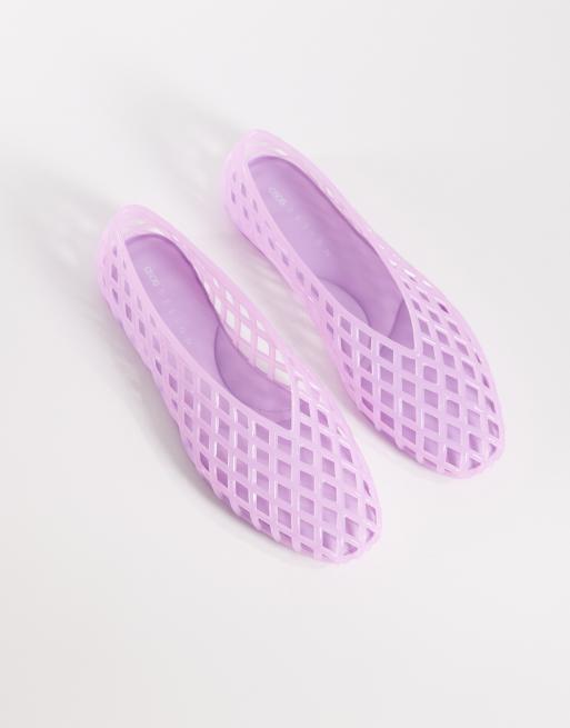 Bailarinas lilas con diseño enrejado de goma Luminous de ASOS DESIGN, 3 de 4