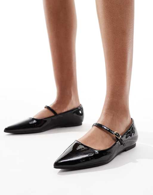 Bailarinas negras con puntera fina de River Island