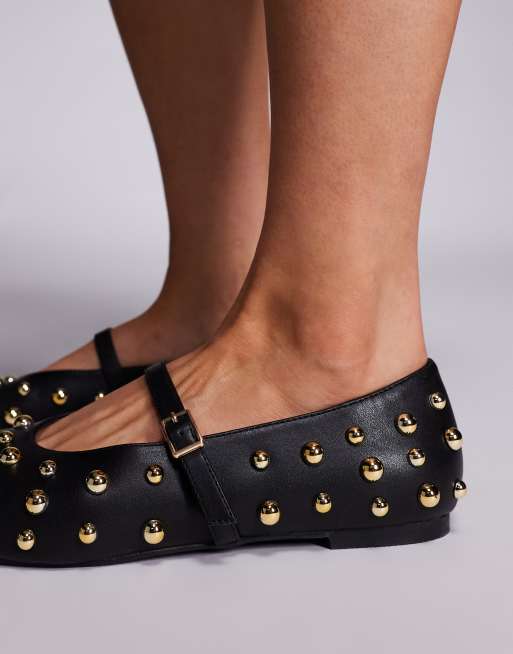 Bailarinas negras con tachuelas Elsie de Public Desire, 3 de 4