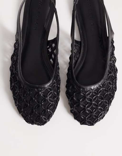 Bailarinas negras destalonadas con detalle entretejido Lure de ASOS DESIGN, 2 de 4
