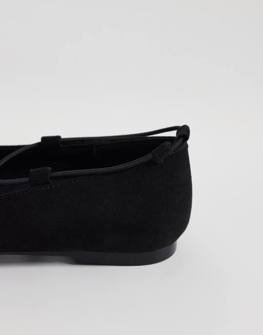 Bailarinas negras elásticas de antelina Lance de ASOS DESIGN, 3 de 4