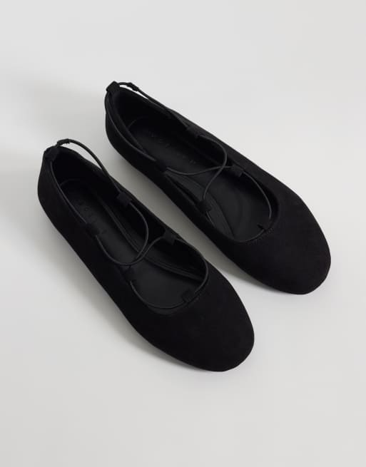 Bailarinas negras elásticas de antelina Lance de ASOS DESIGN, 4 de 4
