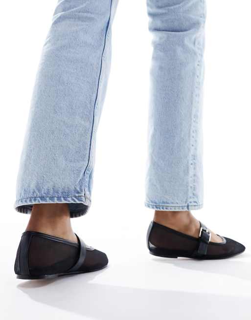Bailarinas negras estilo merceditas de malla Lou de ASOS DESIGN, 4 de 4