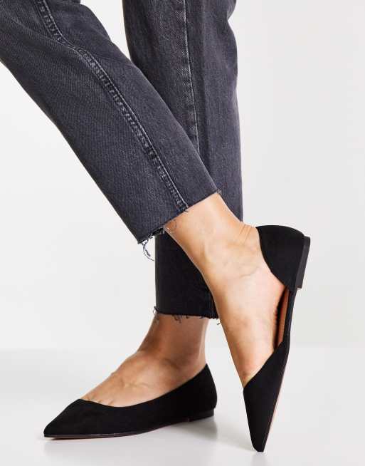 Bailarinas planas en punta en negro Virtue d'Orsay de ASOS DESIGN Wide Fit, 3 de 4