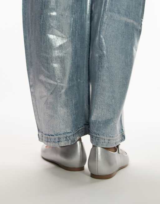 Bailarinas plateadas estrechas con puntera cuadrada Caitlin de Topshop , 4 de 4
