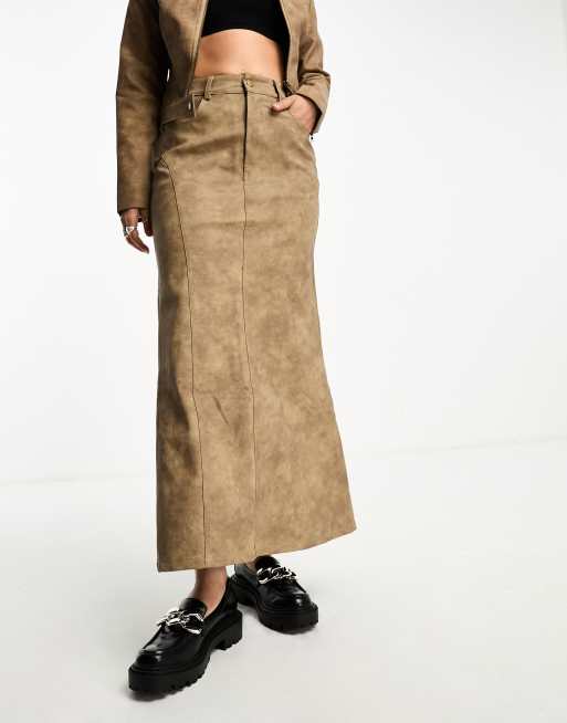 Long khaki shop skirts 90s