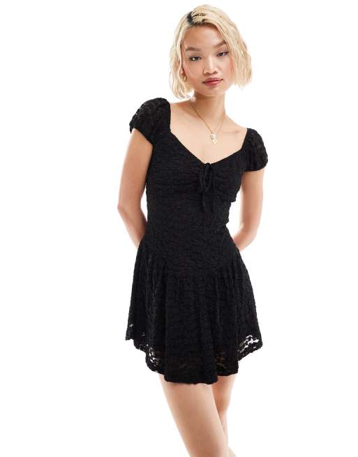 Black lace romper dress best sale