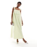 [Bailey Rose] Bailey Rose frill detail smock maxi dress in apple-Green XS Apple